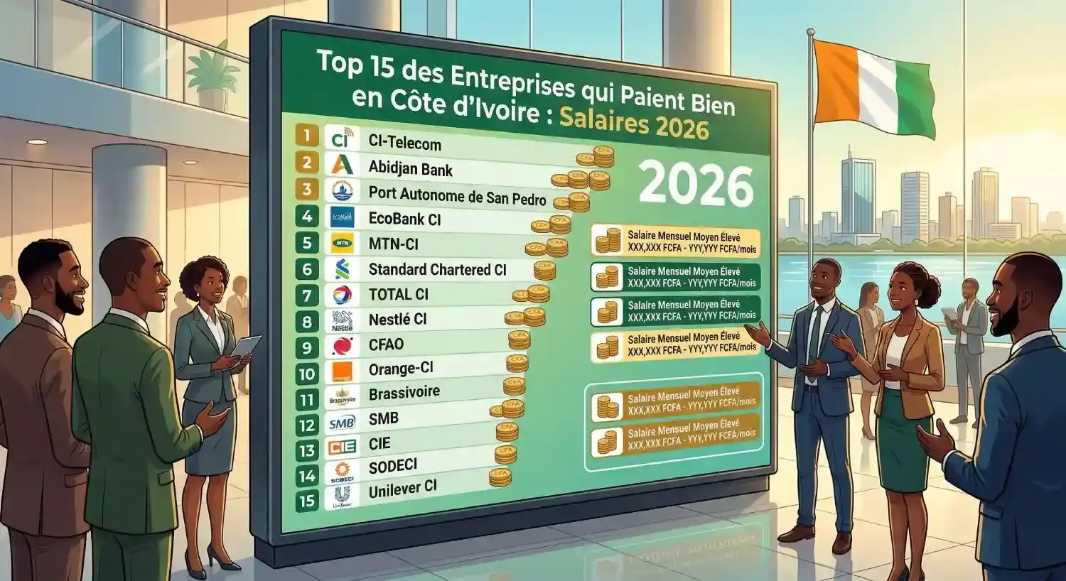 Top 15 des Entreprises qui Paient Bien en Côte d'Ivoire : Salaires 2026